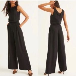 Boden Clarissa Wide Leg Jumpsuit Black Size 2P NWT